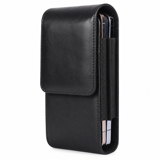 Black Belt Phone Holster Pouch for Apple iPhone 18 Pro Max with Metal Belt Clip