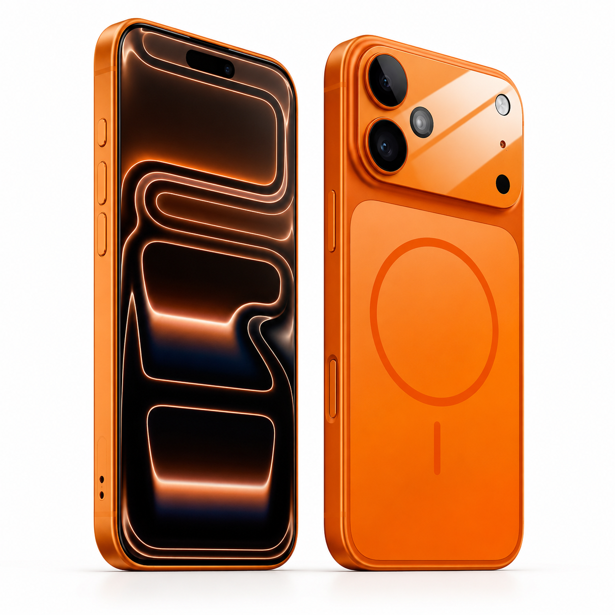 MagSafe AG Glass Case for Apple iPhone 16 - Orange