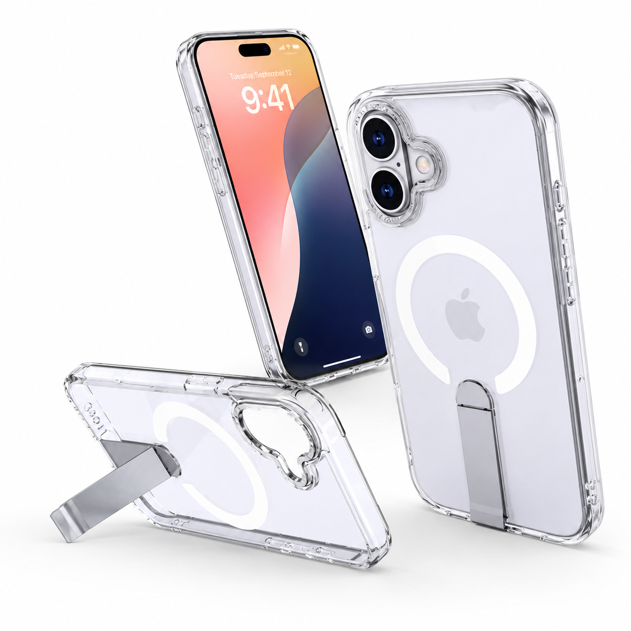 Apple iPhone 16 Clear MagSafe Case, Crystal Clear Protective Cover, Drop Protection Phone Case, Transparent Back Cover