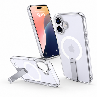 Apple iPhone 16 Clear MagSafe Case, Crystal Clear Protective Cover, Drop Protection Phone Case, Transparent Back Cover