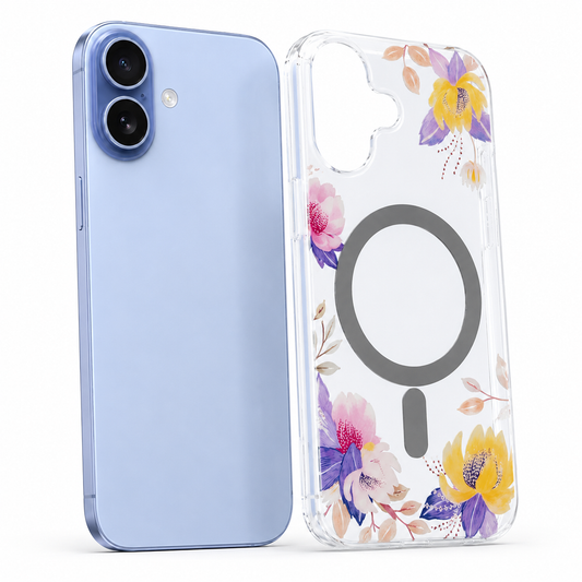 Apple iPhone 17 Yellow Frosted MagSafe Flower Case – Premium Floral Protective Phone Cover
