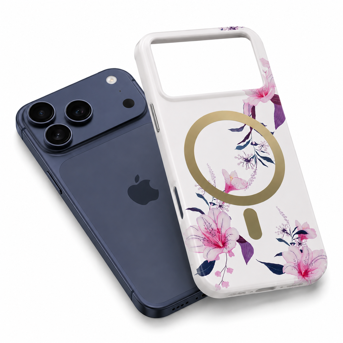 White Frosted Designer MagSafe Flower Case for Apple iPhone 17 Pro Max Slim Protective Mobile Cover