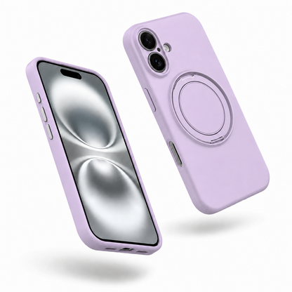 Apple iPhone 17 MagSafe Silicone Ring Stand Case, Protective Smartphone Case, Magnetic Mobile Cover, Shockproof TPU Case, Premium Purple Phone Cover, Everyday Protection Case