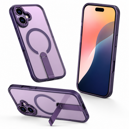 Purple Protective Phone Case, MagSafe Compatible Smartphone Cover, Clear Back Phone Case, Impact Resistant Mobile Cover