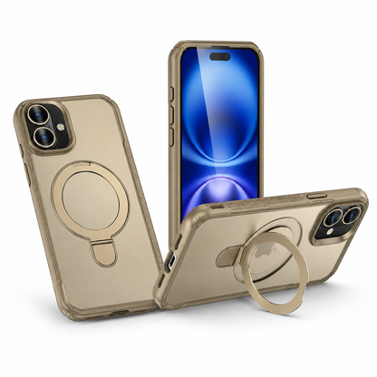 Green MagSafe Kickstand Case for Apple iPhone 16, Military Grade Phone Cover, Protective Smartphone Case
