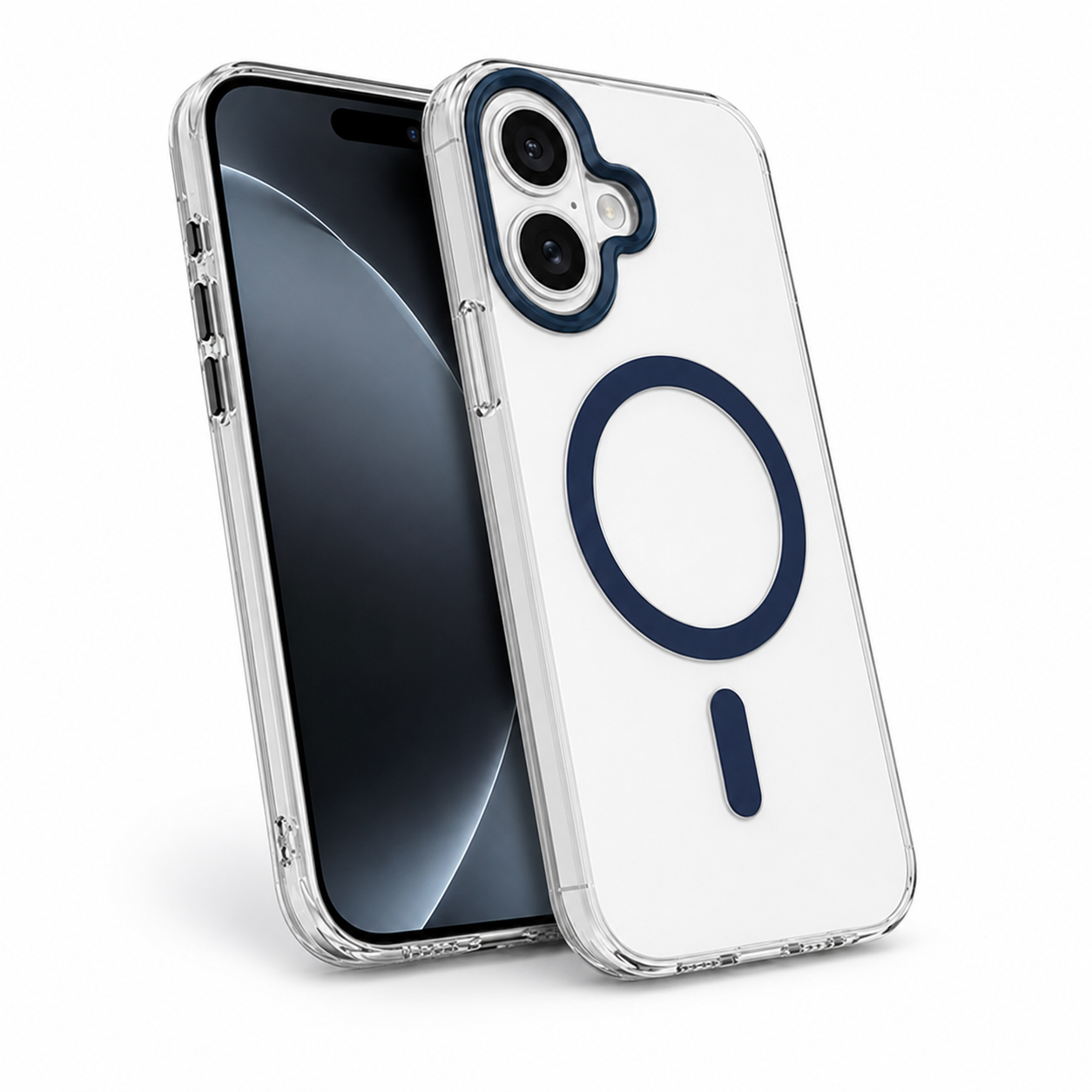 Luxury MagSafe Spectra Case Apple iPhone 17 – Dark Blue, impact-resistant mobile cover, premium transparent phone case, and magnetic protective case