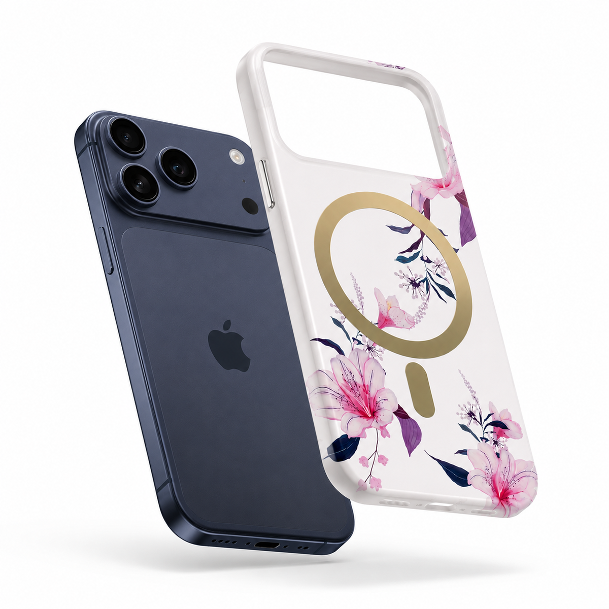 Premium White Floral MagSafe Phone Case for Apple iPhone 17 Pro Max Designer Protective Cover