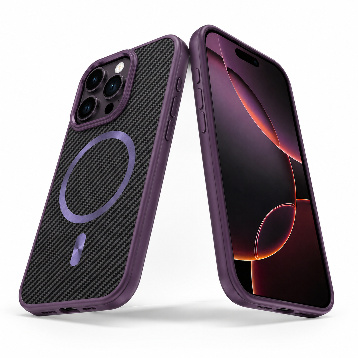 Purple Carbon Elite shockproof case for Apple iPhone 12 Pro 6.1 inch