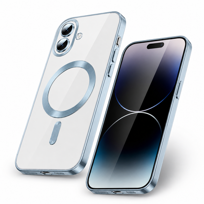 Slim Light Blue Phone Case for Apple iPhone 17 with premium TPU bumper and wireless charging support