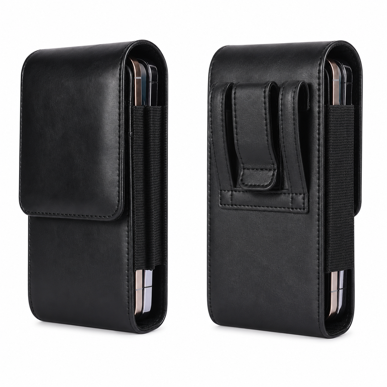 Premium Vertical Phone Holster for iPhone 17 Pro Max Leather Belt Case