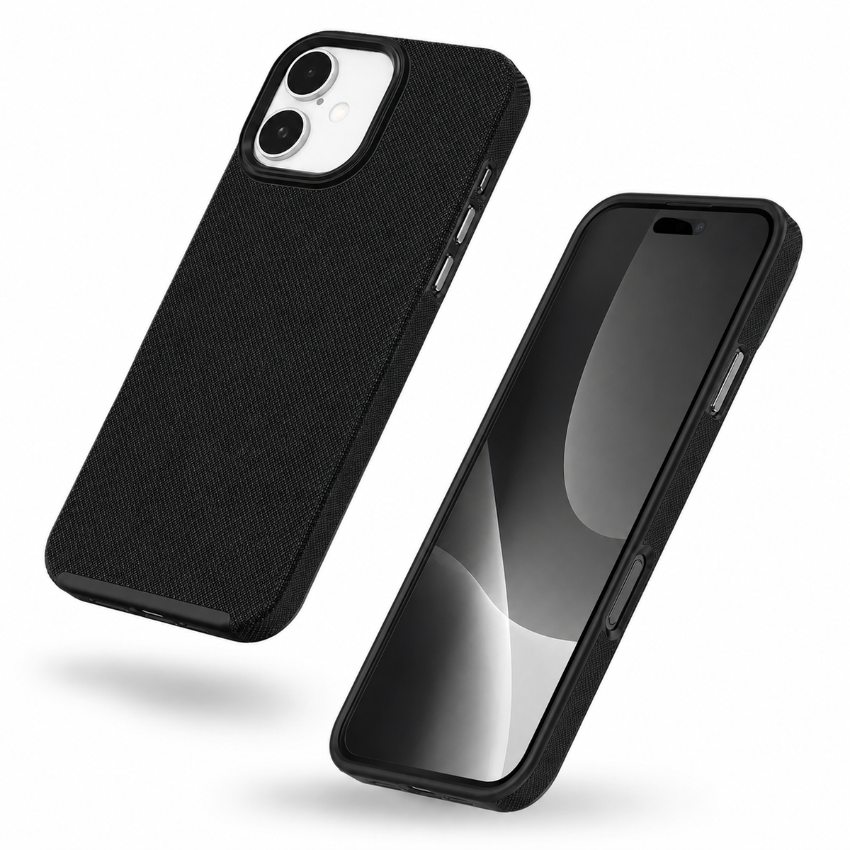 Impact-resistant matte black mobile cover for Apple iPhone 16