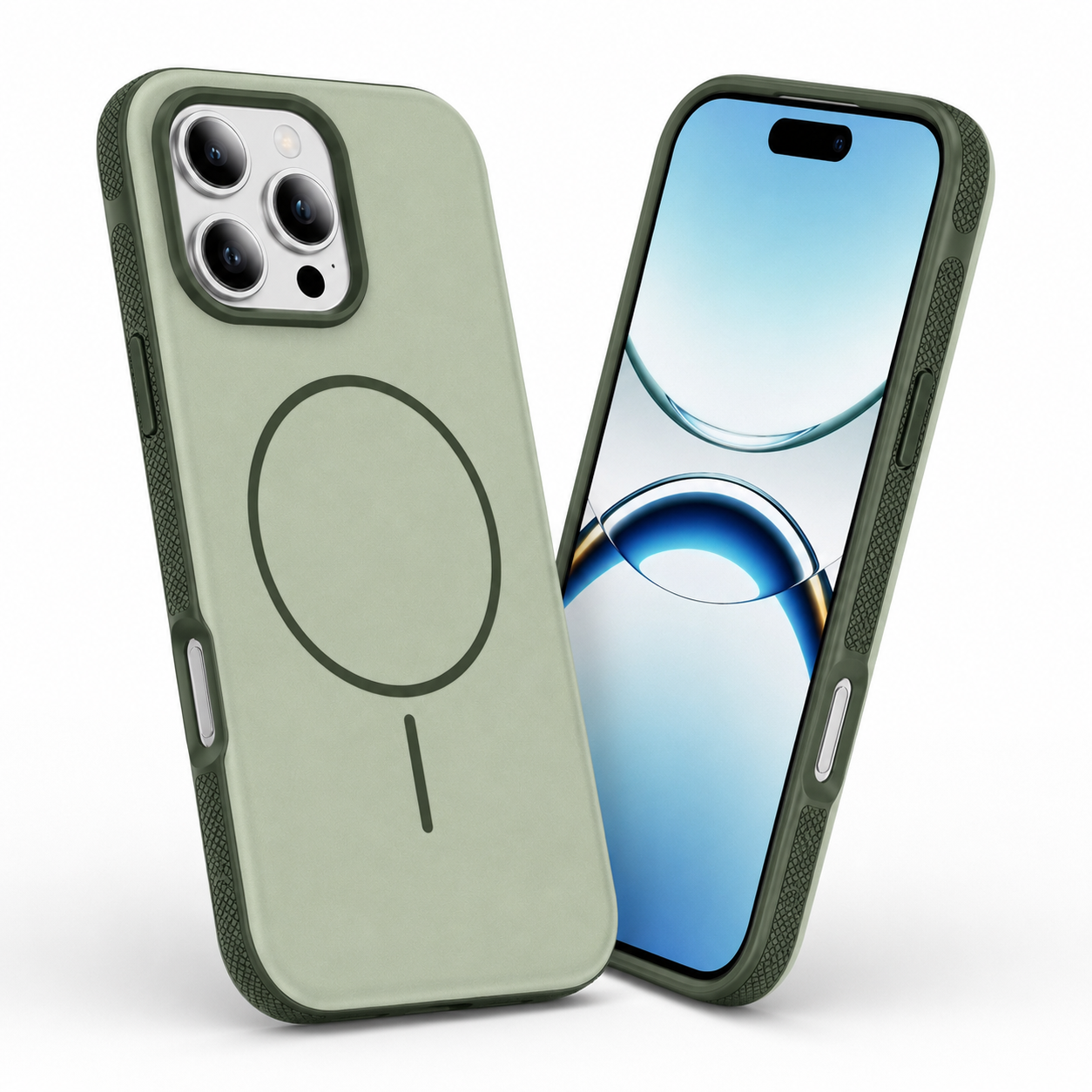 Green glossy iPhone 12 MagSafe protective phone cover
