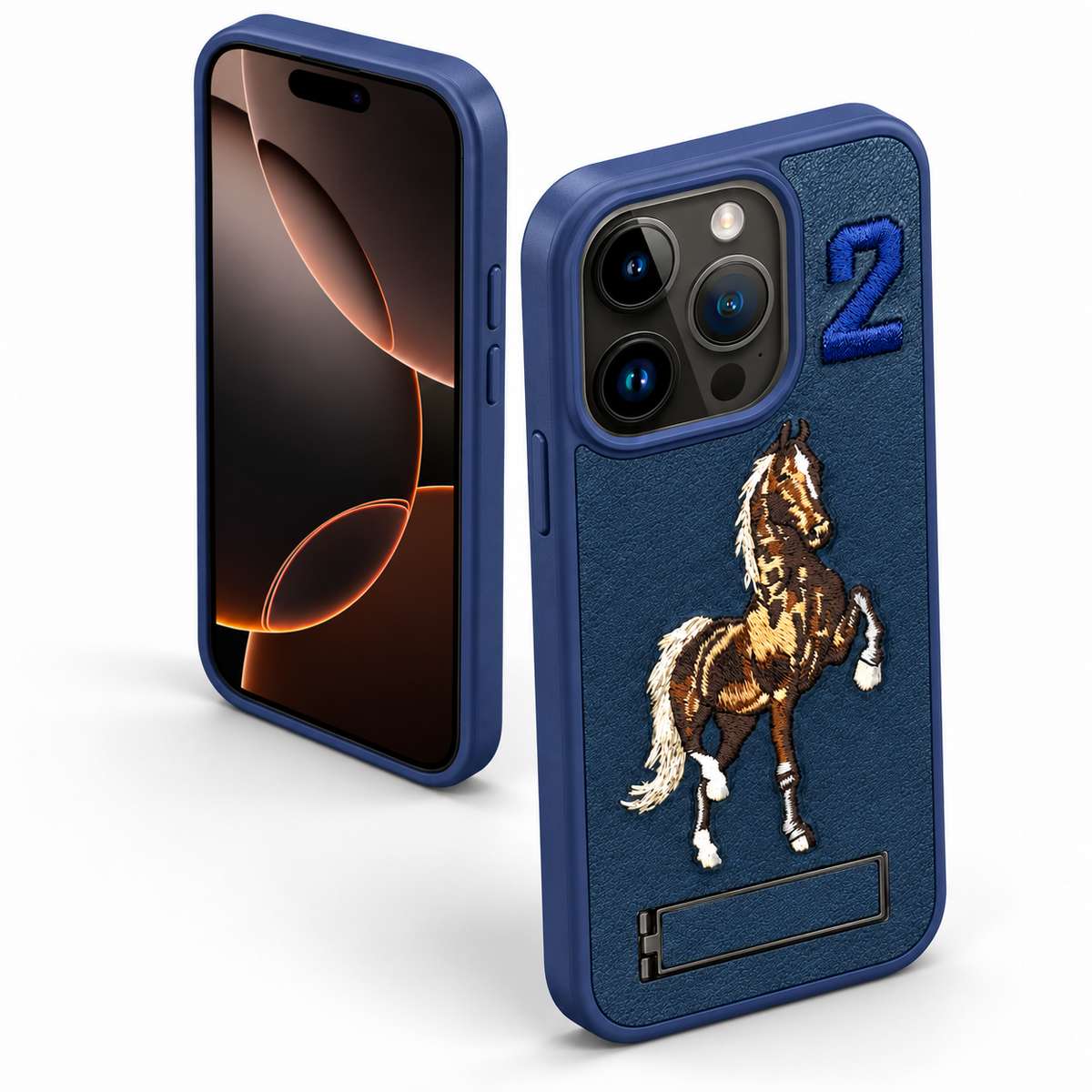Horse design mobile cover with raised camera protection for iPhone 12