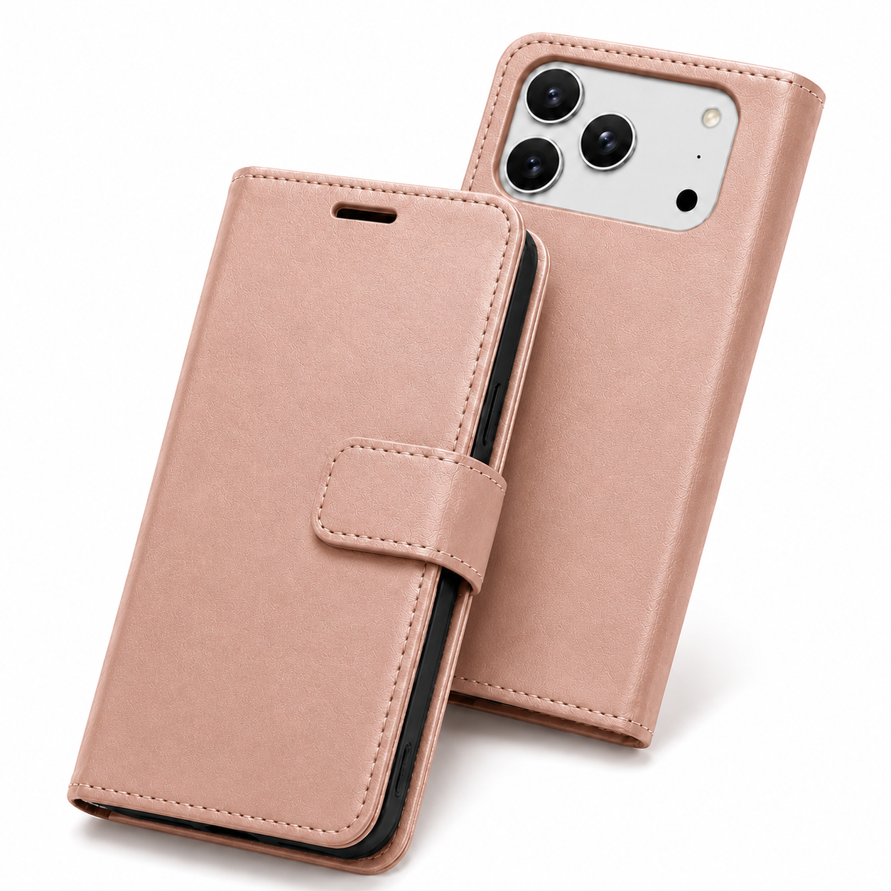 Rose Gold iPhone 17 Pro Max Case MagSafe Compatible Wallet Phone Cover