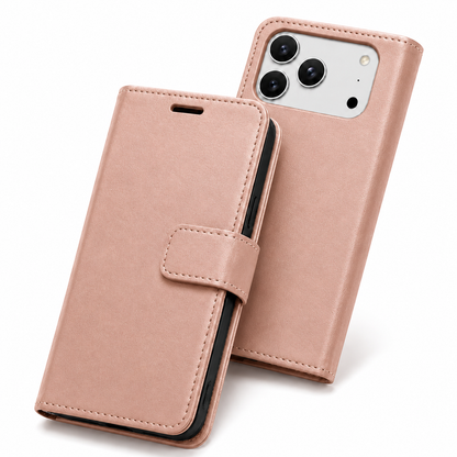 Rose Gold iPhone 17 Pro Max Case MagSafe Compatible Wallet Phone Cover