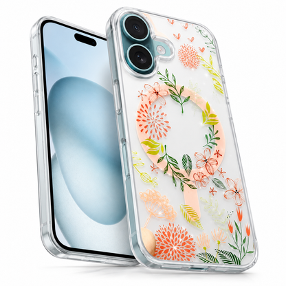 Botanical Phone Case, Shockproof iPhone 16 Case, Transparent Mobile Cover, Premium Designer Case