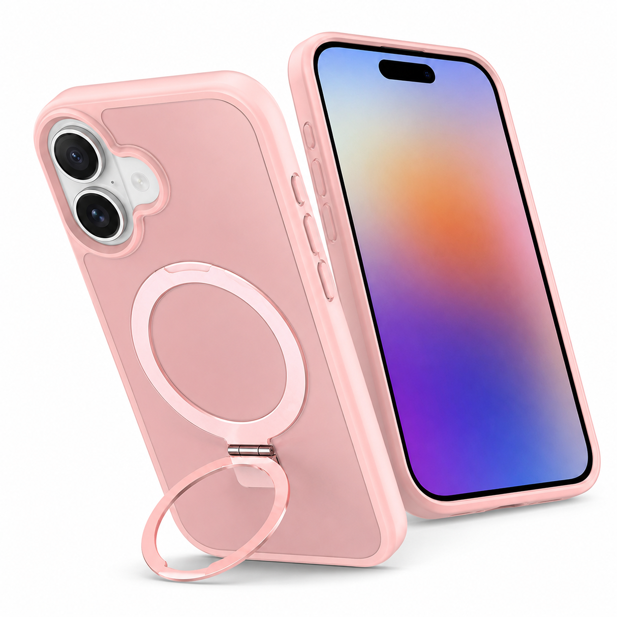 Wireless charging compatible iPhone 17 case in premium pink finish