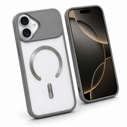 Grey iPhone 17 Case, Cell Phone Case, Magnetic Phone Case, Military Grade Case, Wireless Charging Compatible Case