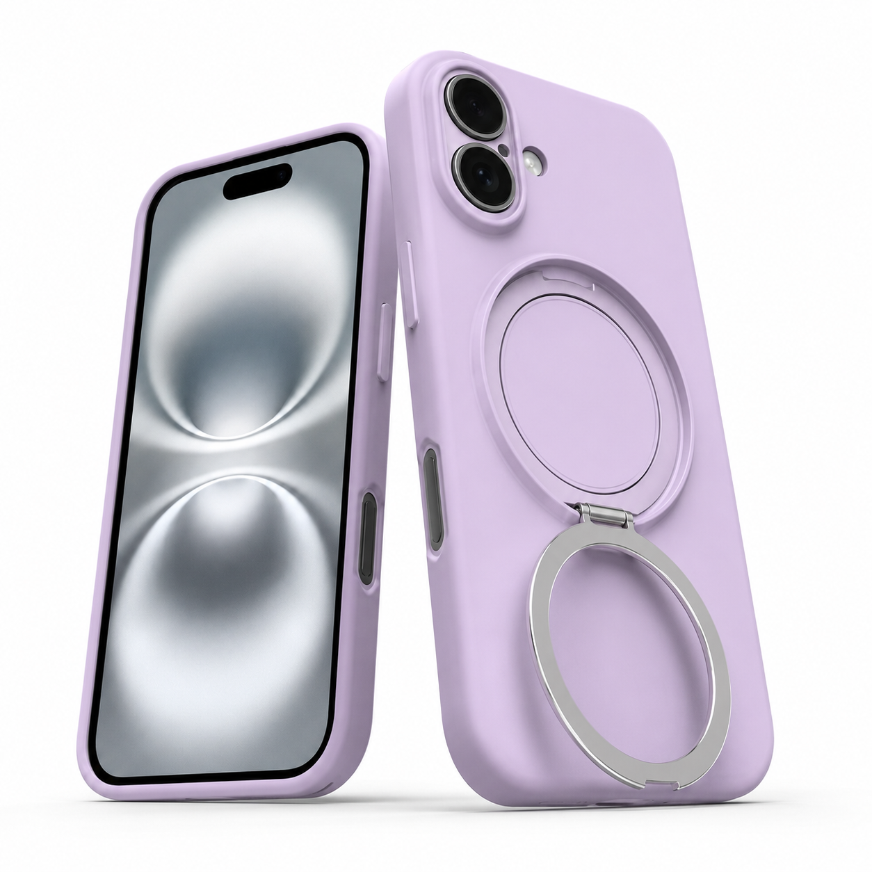 iPhone 17 Ring Stand Case, Kickstand Phone Case, MagSafe Compatible Case, Wireless Charging Compatible Case, Premium Silicone Cover, Impact Resistant Phone Case