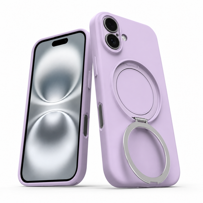 iPhone 17 Ring Stand Case, Kickstand Phone Case, MagSafe Compatible Case, Wireless Charging Compatible Case, Premium Silicone Cover, Impact Resistant Phone Case