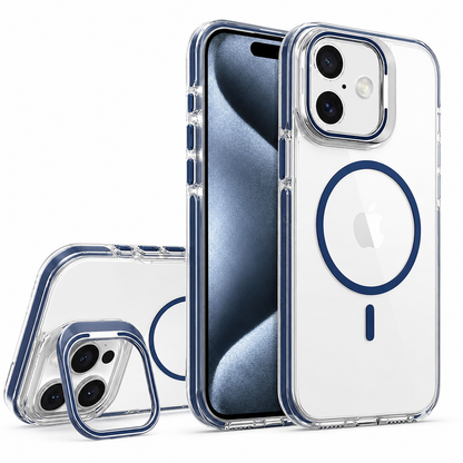 Premium MagSafe Phone Case for Apple iPhone 16 Crystal Clear Protective Mobile Cover Blue