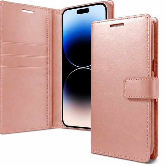 Rose gold Goospery BlueMoon diary wallet case for Apple iPhone 17