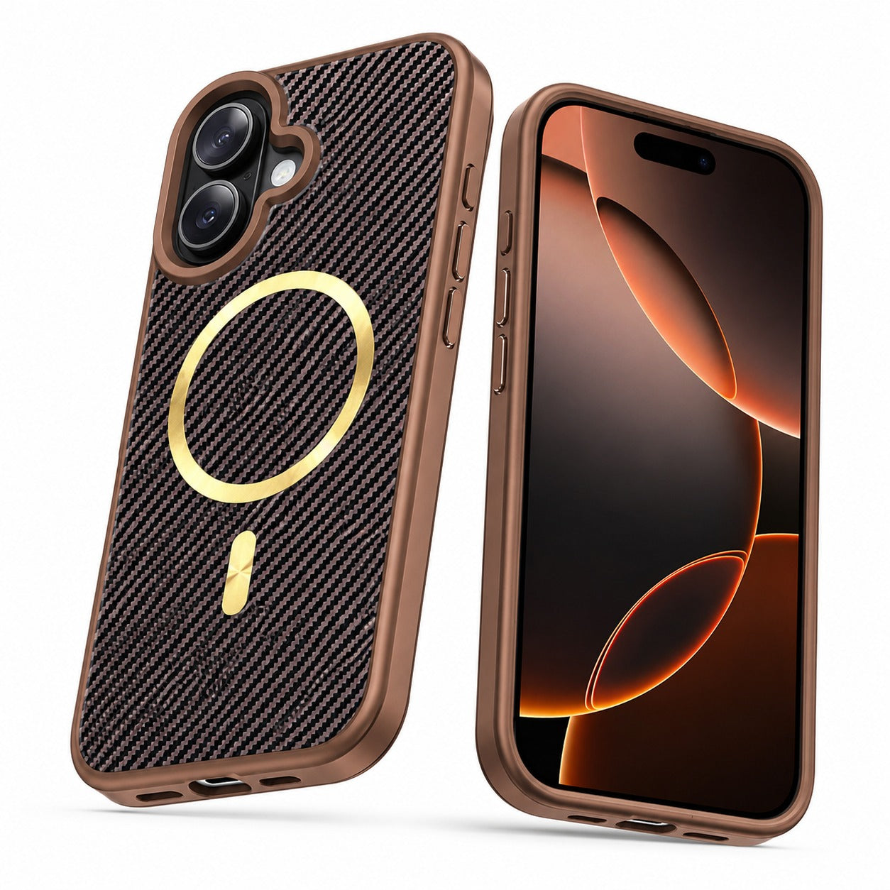 Carbon Elite Phone Case, Apple iPhone 16 Protective Cover, Military Grade Phone Case, Wireless Charging Compatible Case
