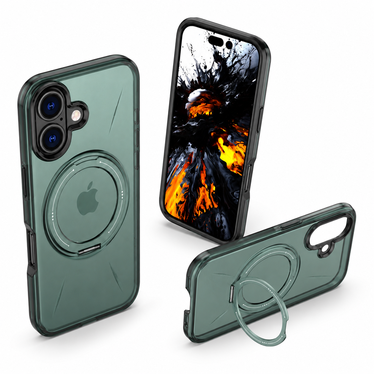 Premium Forge Ring Case for iPhone 17, protective cell phone cover, kickstand mobile case, durable smartphone case