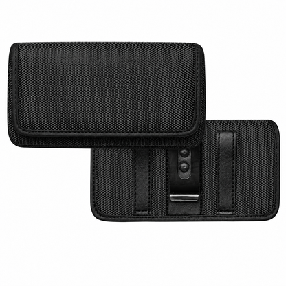 Black Belt Horizontal Pouch for Apple iPhone 17 Pro Max with Card Slot & Metal Clip