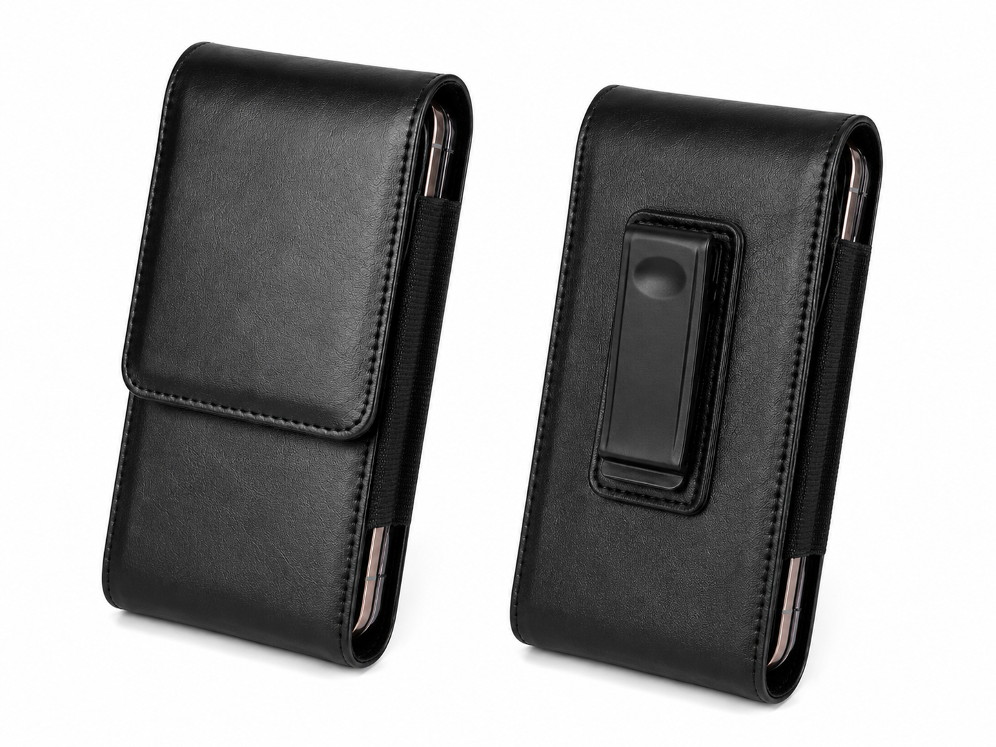 Black Belt Vertical Phone Holster Belt Pouch for Apple iPhone 17 Pro Max – S616V Metal Clip