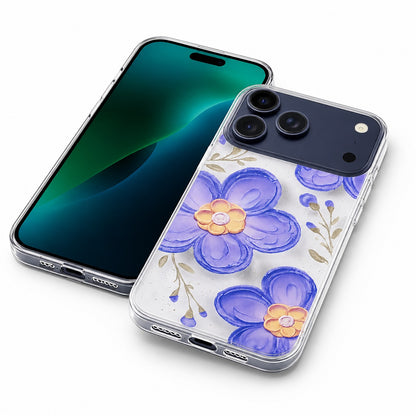 Designer floral phone case for Apple iPhone 17 Pro Max shockproof transparent mobile cover