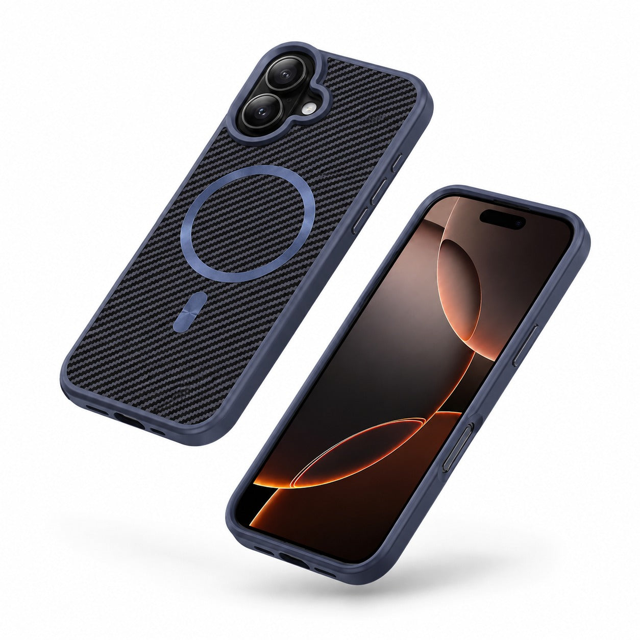 Blue MagSafe Carbon Elite Case, Apple iPhone 17 Case, Carbon Fiber Phone Cover, Shockproof Protective Case
