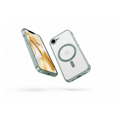 Apple iPhone 17e Green Electro Matte MagSafe Case angled view, buy phone cases online Canada
