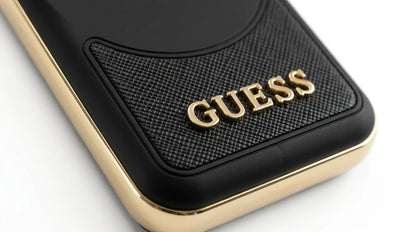 cutting edge electronics online Canada. premium tech accessories Canada. Guess Powerbank Magsafe Metal Script Logo 5000mAh 15W Black. Gallery image 5. Lines name one specific SKU—never substitute a generic lookalike from the category. After review passes, each render should still read as a fresh studio viewpoint of that same physical unit.
