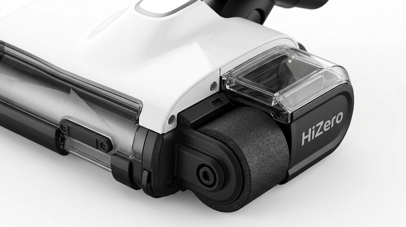 future tech gadgets Canada. smart tech store Canada. HiZero F300 All-in-One Bionic Floor Cleaner. Gallery image 5. Lines name one specific SKU—never substitute a generic lookalike from the category. After review passes, each render should still read as a fresh studio viewpoint of that same physical unit.