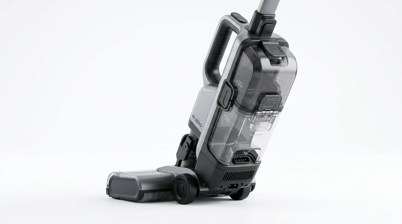 future tech gadgets Canada. smart tech store Canada. HiZero F300 All-in-One Bionic Floor Cleaner. Gallery image 6. Lines name one specific SKU—never substitute a generic lookalike from the category. After review passes, each render should still read as a fresh studio viewpoint of that same physical unit.