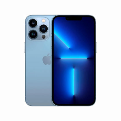 Certified Pre-Owned iPhone 13 Pro with a premium stainless steel design, textured matte-glass back, and modern Apple smartphone style.