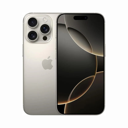 Apple iPhone 16 Pro premium unlocked 5G smartphone with 6.3-inch Super Retina XDR OLED display, ProMotion up to 120Hz, titanium design, A18 Pro chip, iOS, and smooth everyday performance for gaming, streaming, work, school, and entertainment.