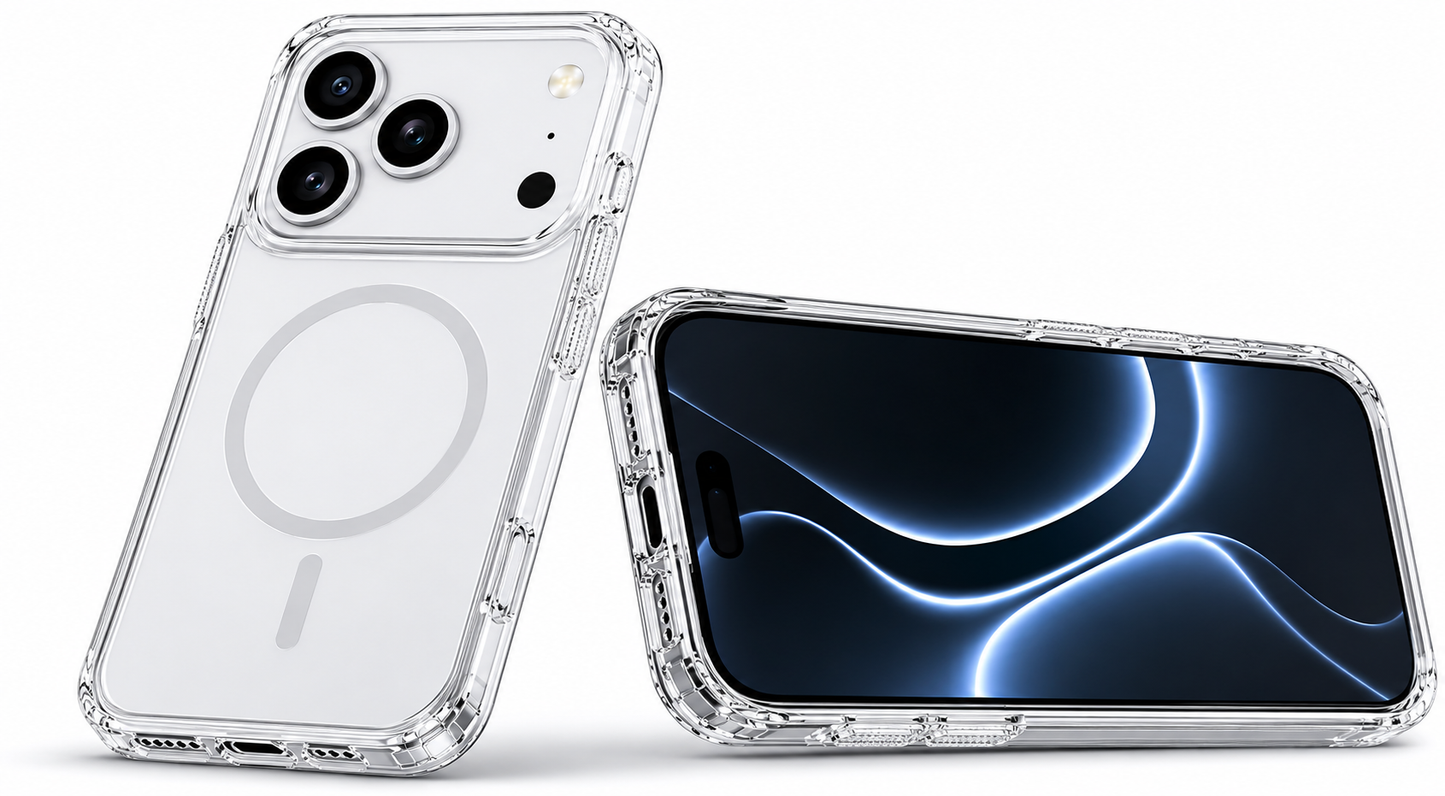 Crystal White Protective Mobile Case for Apple iPhone 17 Pro Max with MagSafe