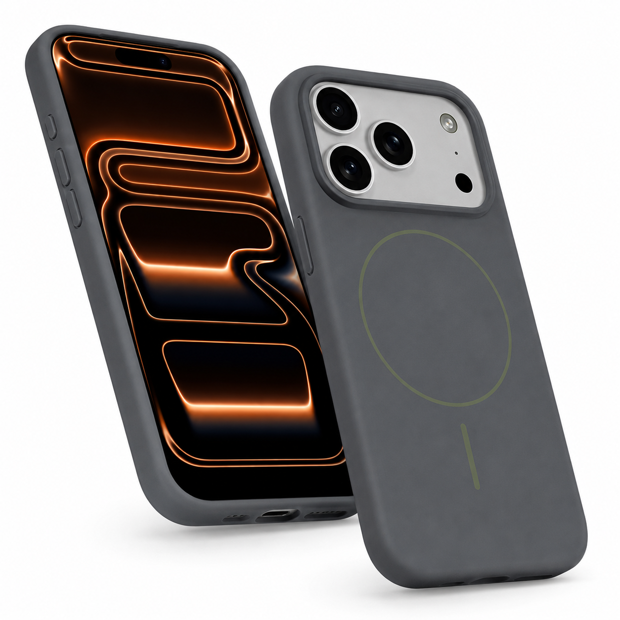Premium Grey Silicone Phone Case for Apple iPhone 17 Pro Wireless Charging Compatible