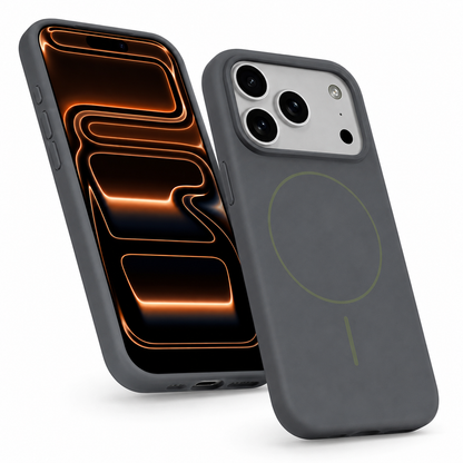 Premium Grey Silicone Phone Case for Apple iPhone 17 Pro Wireless Charging Compatible