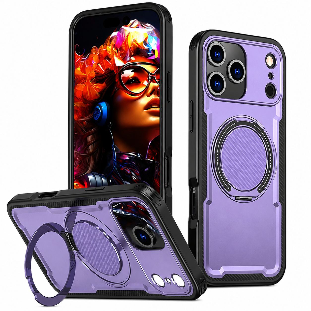 Scratch Resistant Purple iPhone 17 Pro Max Protective Case with Drop Protection