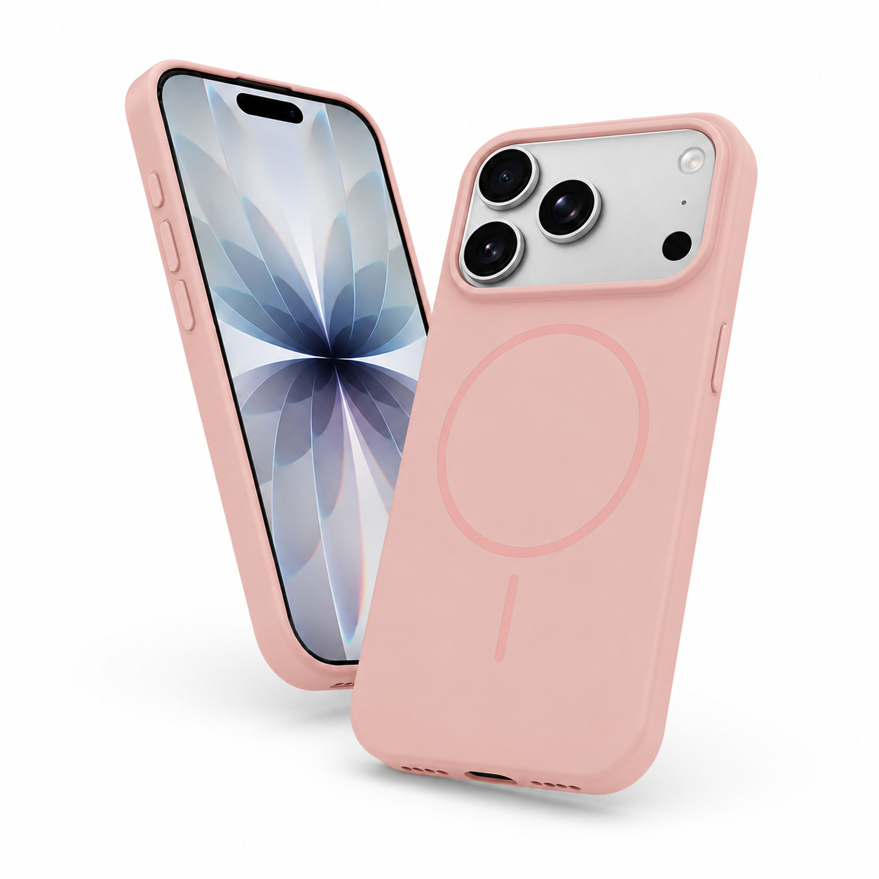 Rose Gold MagSafe Silicone Protective Case for Apple iPhone 17 Pro Max Front View