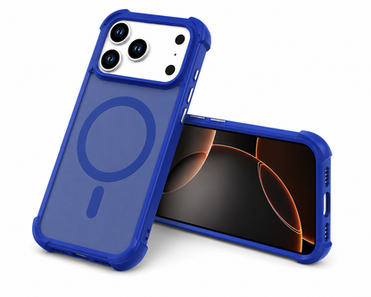 Premium Blue iPhone 17 Pro Max Cover, Impact Resistant Phone Case, Magnetic Charging Case