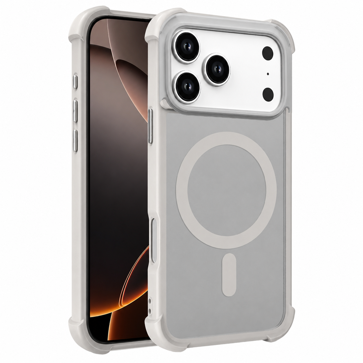 Grey MagSafe iPhone 17 Pro Max Case Shockproof Protective Phone Cover