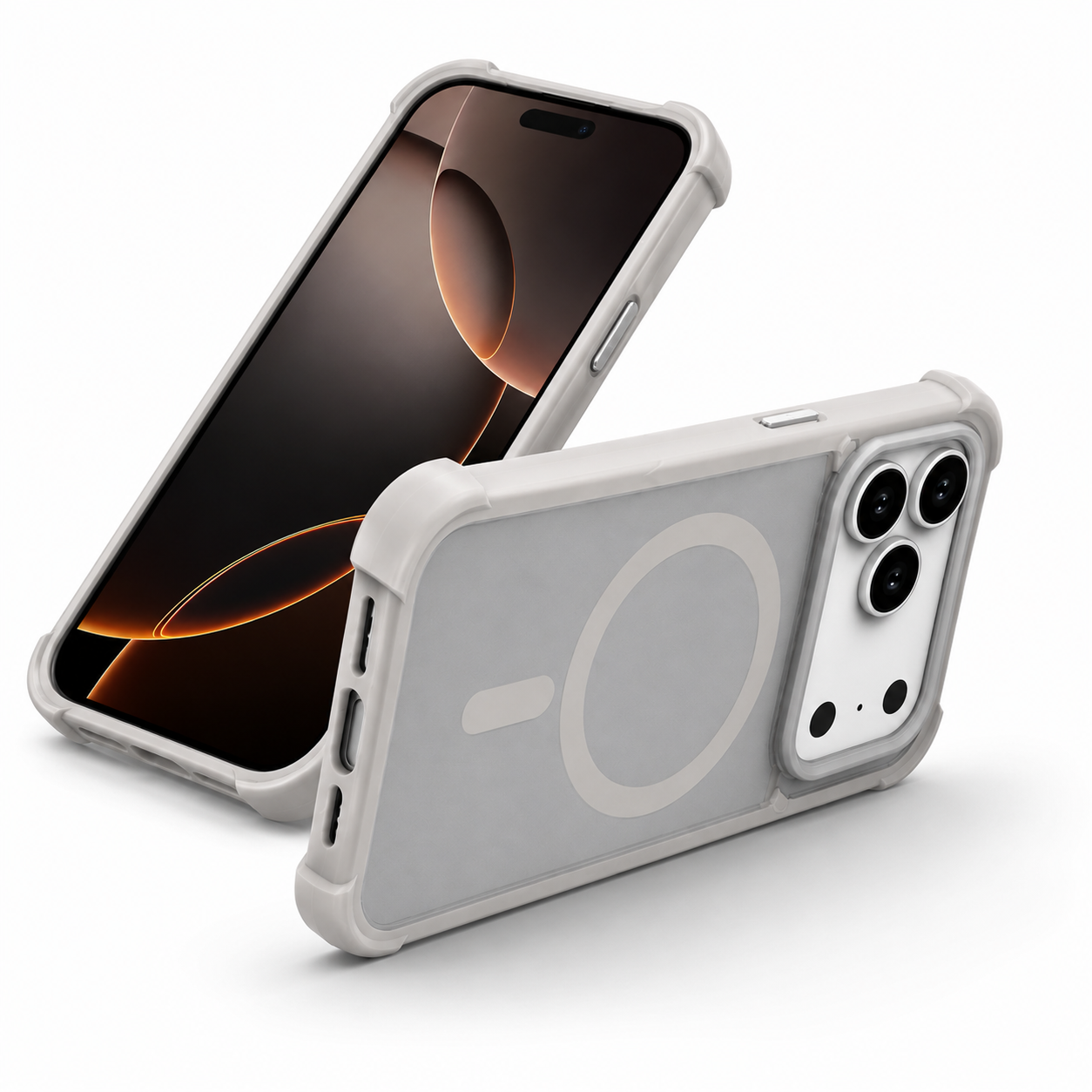 Military Grade Grey iPhone 17 Pro Max Mobile Cover Impact Resistant Case