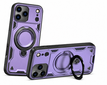 Impact Resistant Purple Smartphone Case for Apple iPhone 17 Pro Max with Ring Stand