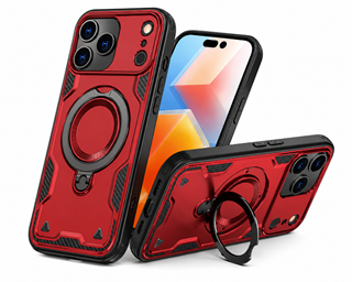 Red Sparta Ring Protective Phone Case, Wireless Charging Compatible Case, Anti Scratch Phone Cover