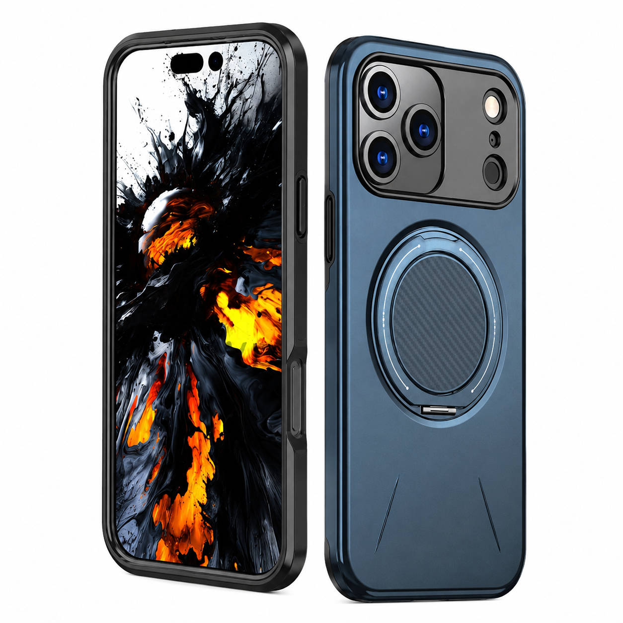 Green iPhone 17 Pro Max MagSafe Case, Forge Ring Phone Case, Shockproof Protective Cover