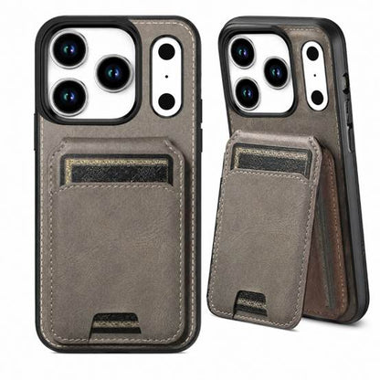 Apple iPhone 18 Pro Max Grey Wallet Cover, Protective Phone Case, Magnetic Case
